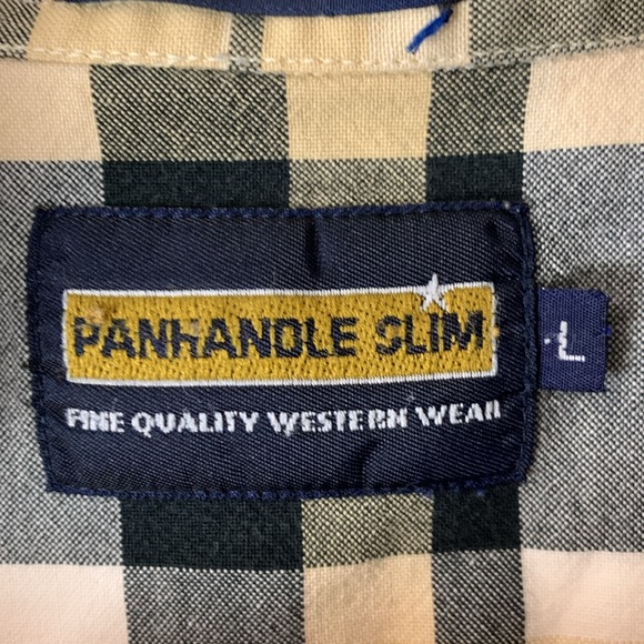 Panhandle Slim Men’s Large Long Sleeve Plaid Western Button Down Shirt - Picture 2 of 12